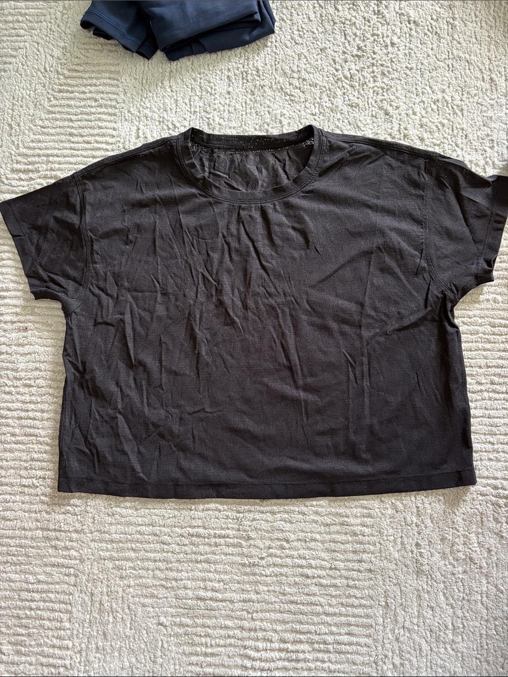 Women’s Lululemon Sheer/mesh crop top- black- size 6